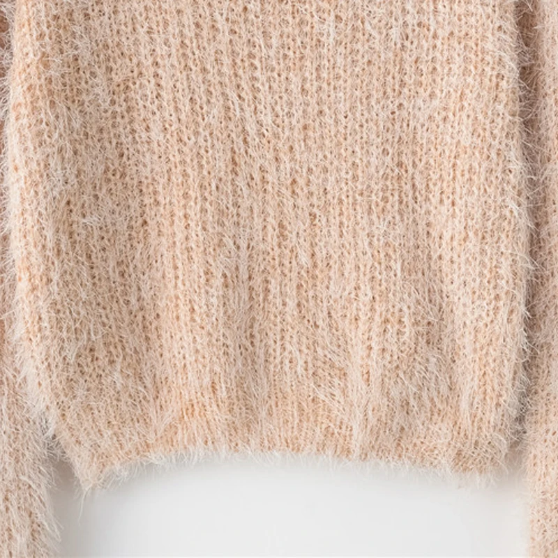 Женский пуловер с длинным рукавом Artguy повседневный укороченный свитер пушистый