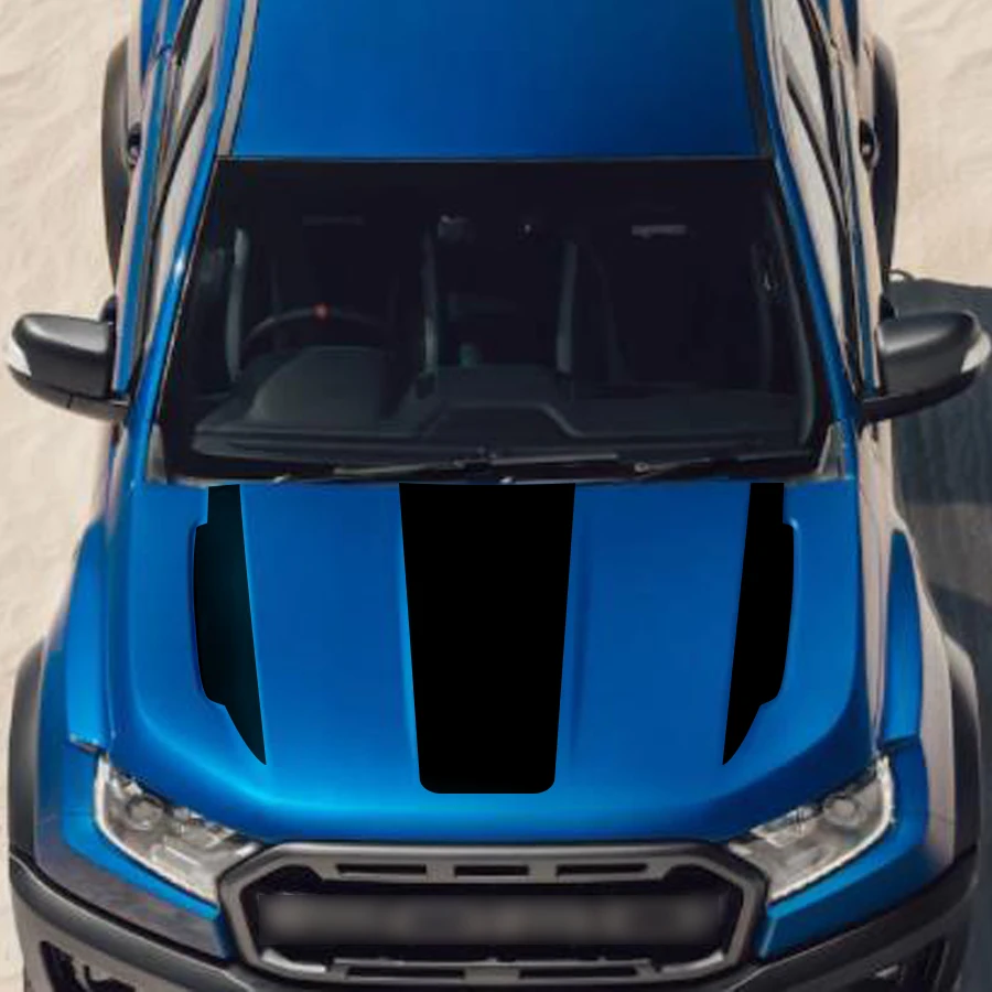 free shipping 1set cool hood bonnet Gradient side stripe graphic Vinyl sticker for Ford ranger