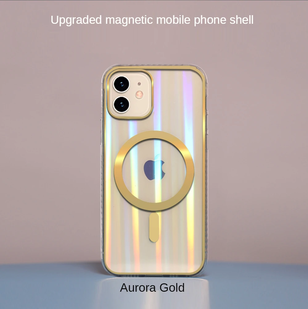 

New Magnetic Adsorption Clear Case For IPhone 12 Pro Max Support Wireless Charging With Scratch Proof Gold Back Cover 12 Min