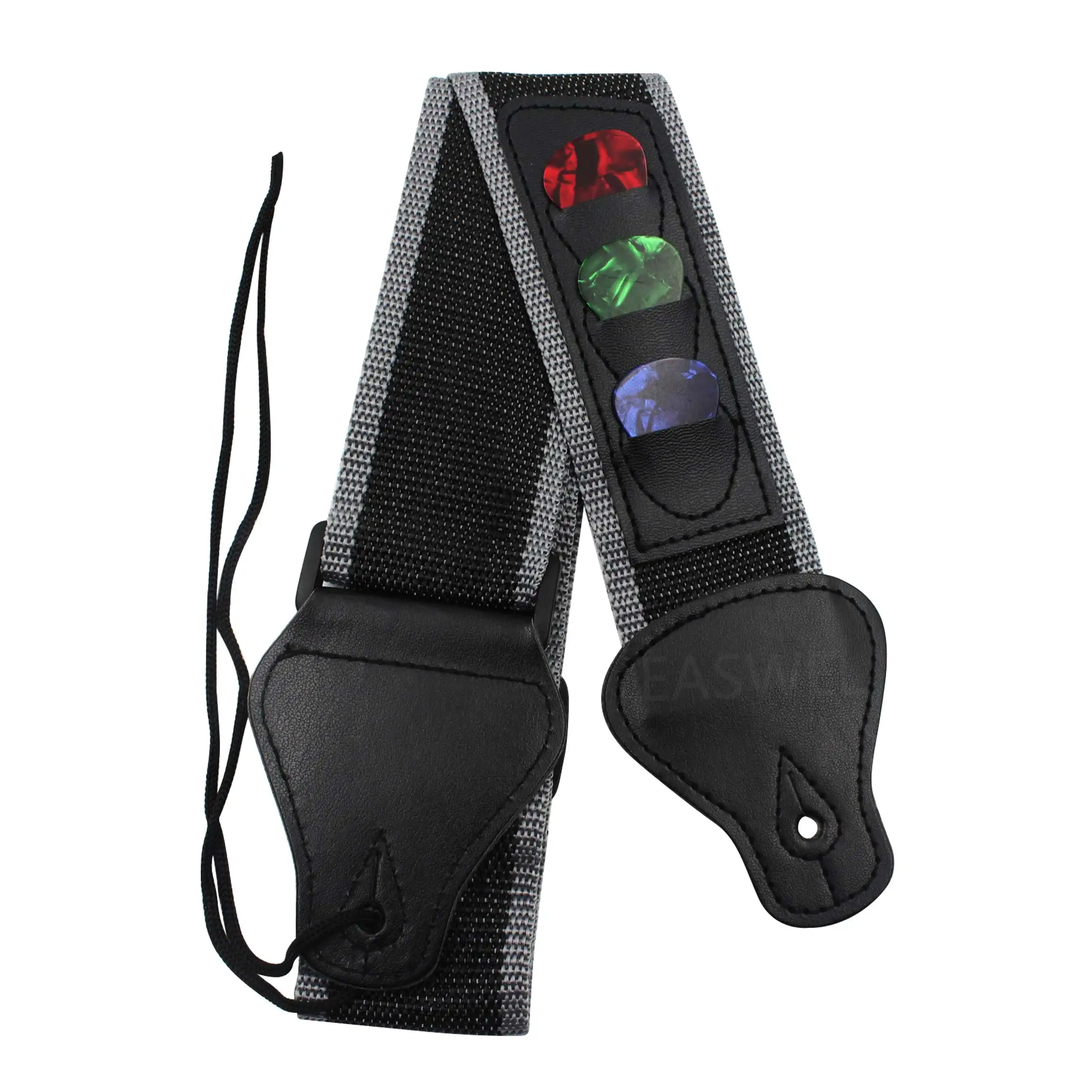 Гитарный ремень нейлон кожаные заканчивается 3 палочки Plectrums держатели