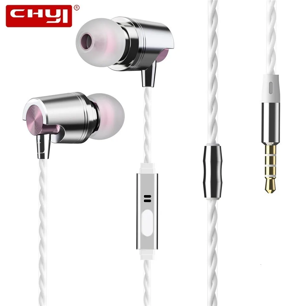 Модные проводные наушники вкладыши CHYI с микрофоном Спортивная игровая гарнитура