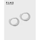 F.I.N.S минималистский Тонкий геометрический 100% S925-кольца из чистого серебра Warrings классические круглые разных размеров круг мочки уха, ювелирные изделия в качестве подарка