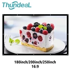 Проекционный экран ThundeaL, большой размер, 180 дюймов, 200, 250, 300 дюймов, 16:9, холст, HD экран, DLP LED проектор, занавеска