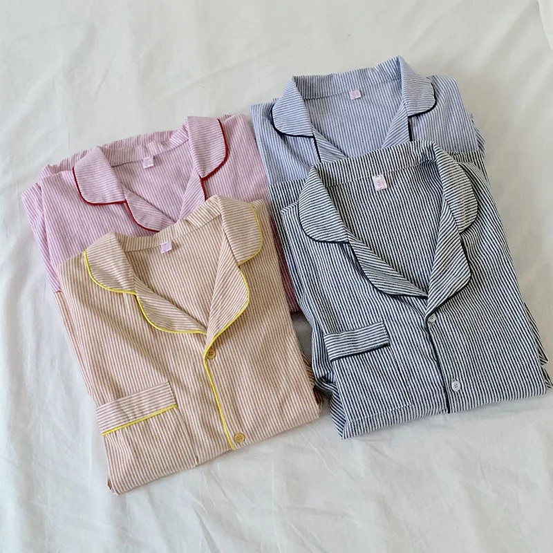 

Набор пижам для пар, Осенний Повседневный Кардиган, пижамы для женщин и мужчин, пижамы с длинным рукавом, 2 шт., пижамы из хлопка