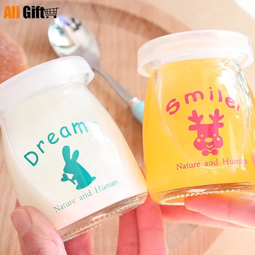 Прозрачная мультяшная выпекающая бутылка для пудинга стеклянная чашка молока