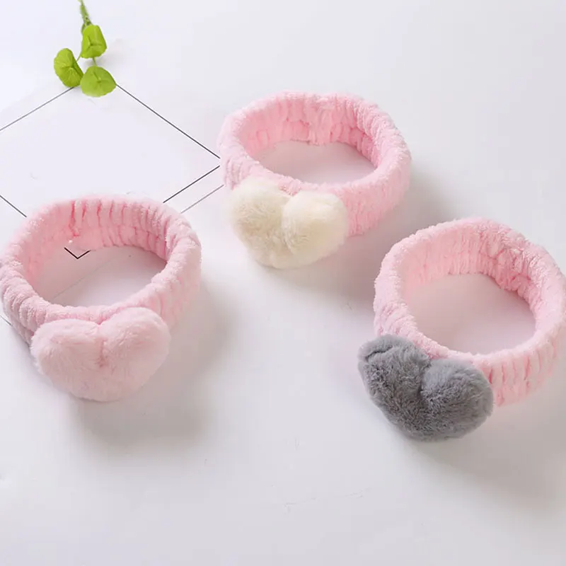 Новая повязка на голову с сердцем для волос милая Корейская маска душа макияж