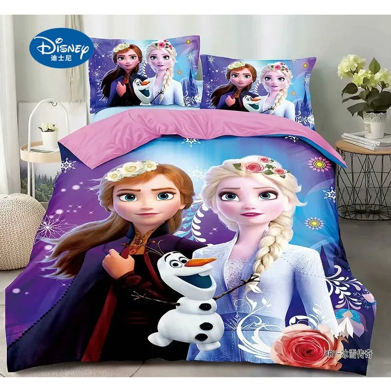 

Disney Duvet Cover Sets Bedding Set Frozen Elsa Rapunzel Princess Girls Boys Single Twin Bedlinen Pillowcases For 0.9m-1.2m Bed