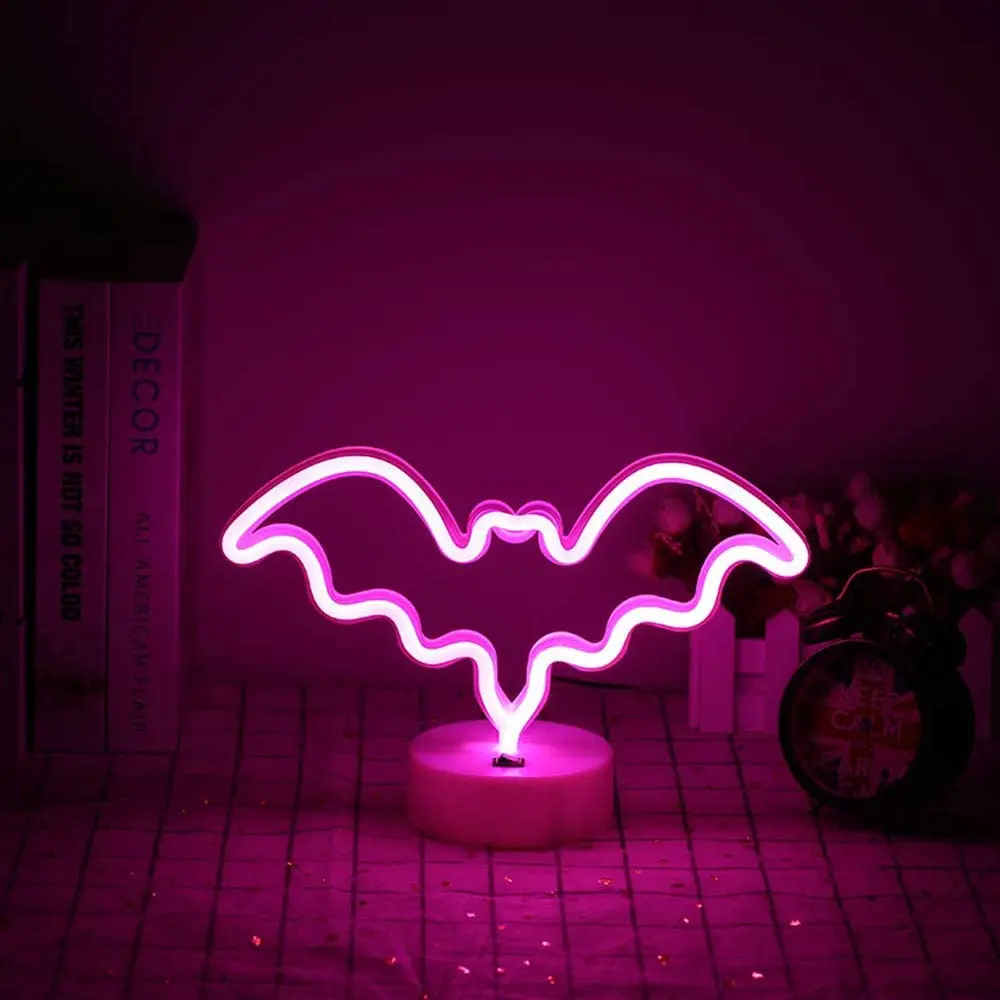 Настольная неоновая лампа в виде летучей мыши неоновые светодиодсветодиодный