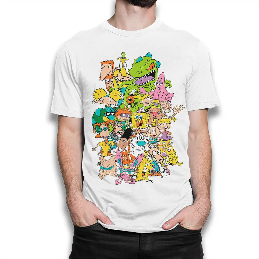 Футболка с героями мультфильмов Старая школа 90 Ren & StimpySponge BABY Rugrats унисекс модная