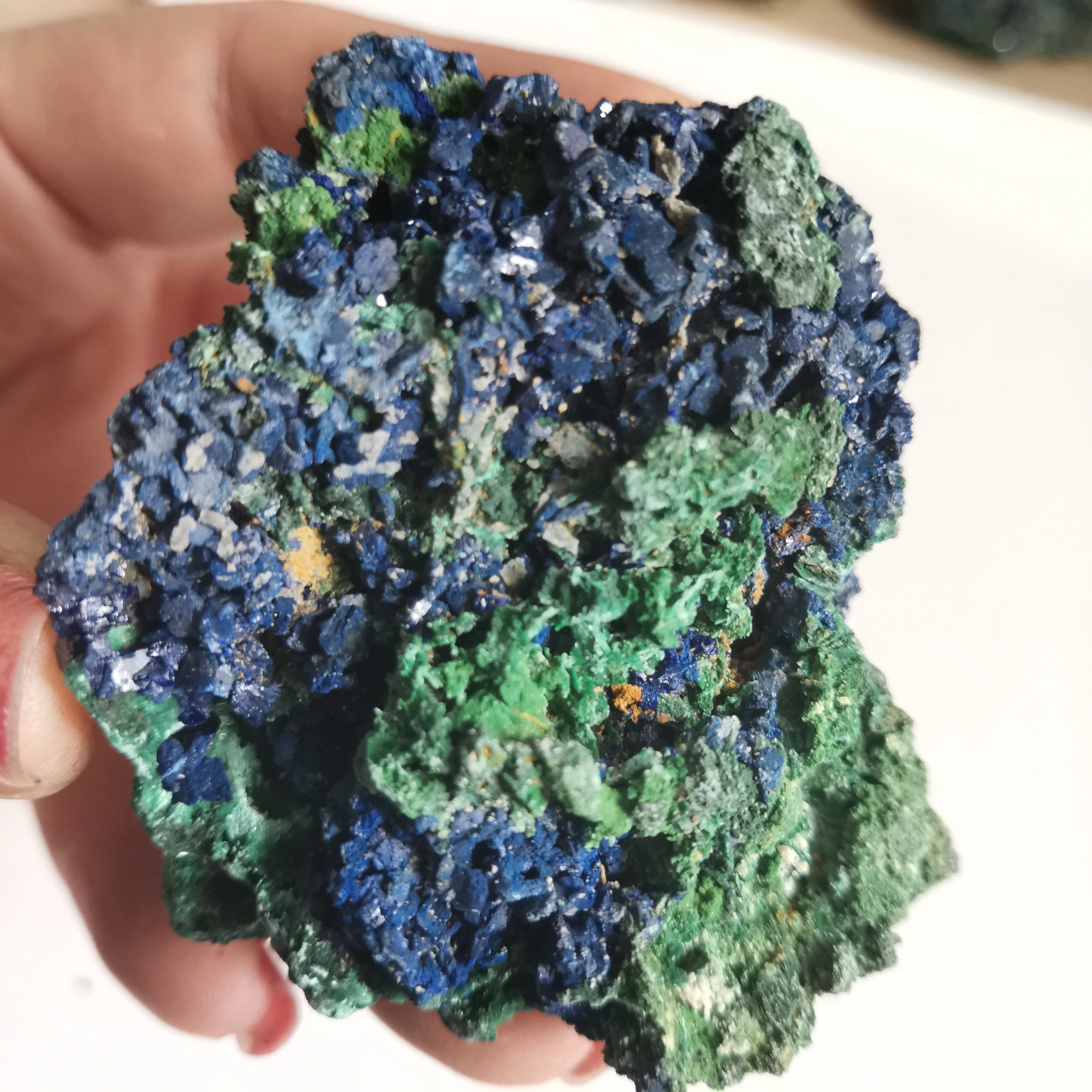 98 г натуральный чессилитовый материал образец Azurite Geode Bule и зеленый Целебный