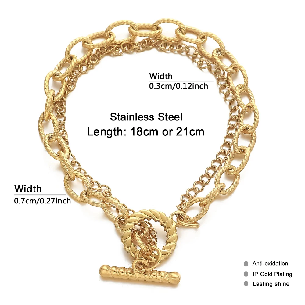 Комплект из цепочки и браслета нержавеющей стали | Украшения аксессуары