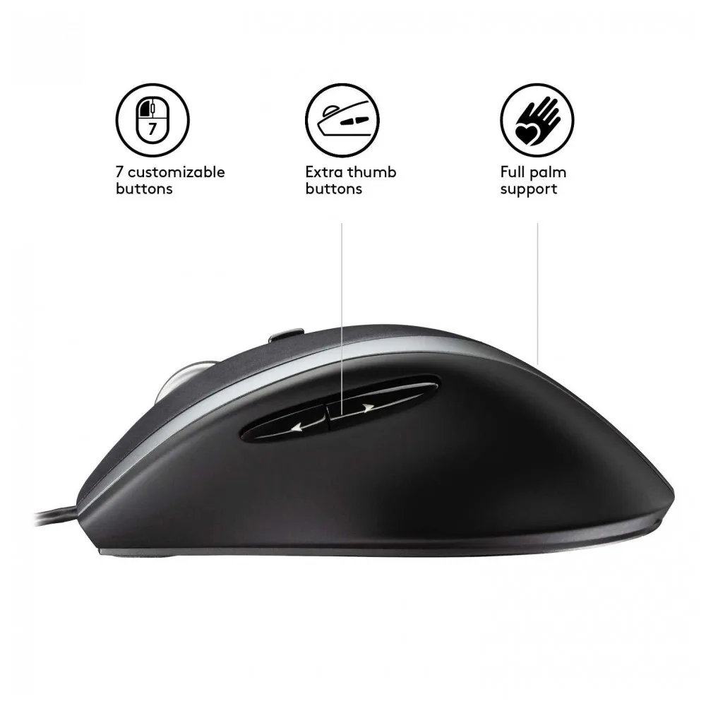 Мышь Logitech M500 Black (черно серая лазерная 1000dpi USB 1.8м 7 кнопок)|Мыши| |