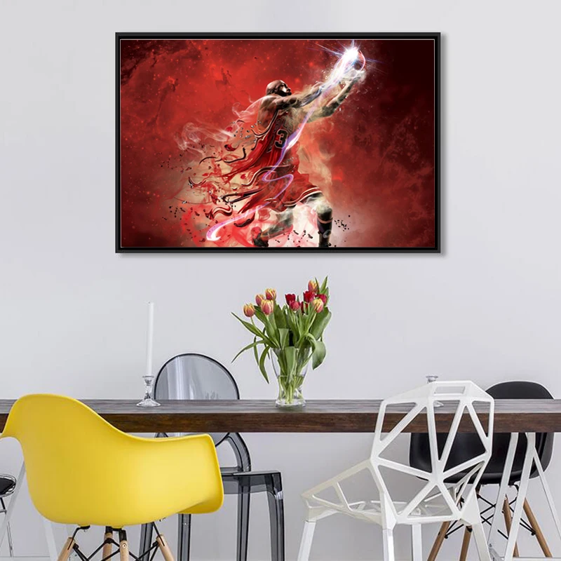 Абстрактное искусство Масляная живопись Майкл Джордан печатная на холсте
