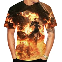 creative art pattern 3d t shirt mens casual flame t shirt street costume top from angel to devil