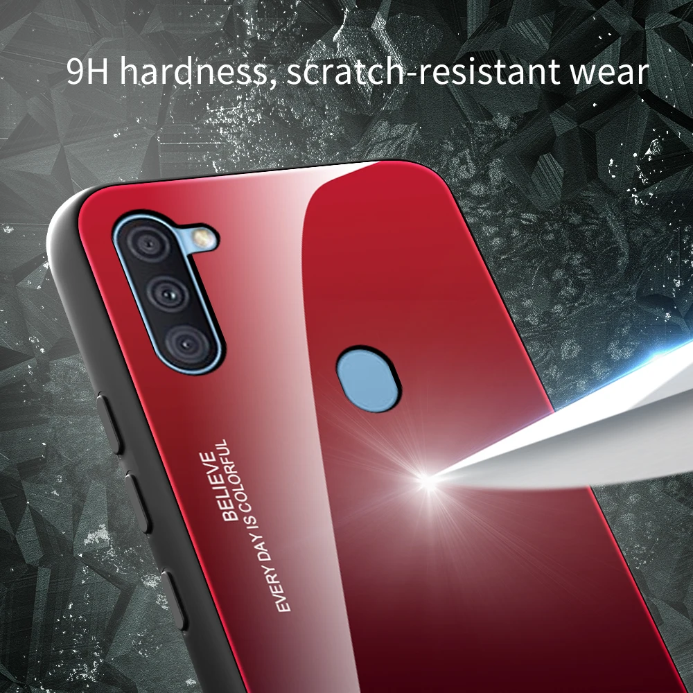 Чехол из закаленного стекла для Samsung A11 A31 31 градиентный чехол Galaxy A1 1 11A защитный |