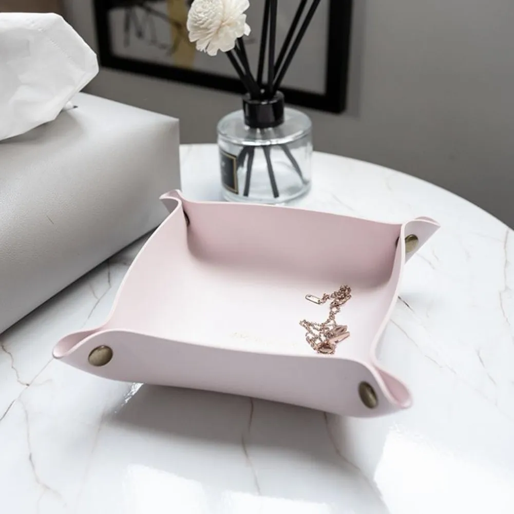 Поднос для хранения настольного ПК складной органайзер из искусственной кожи