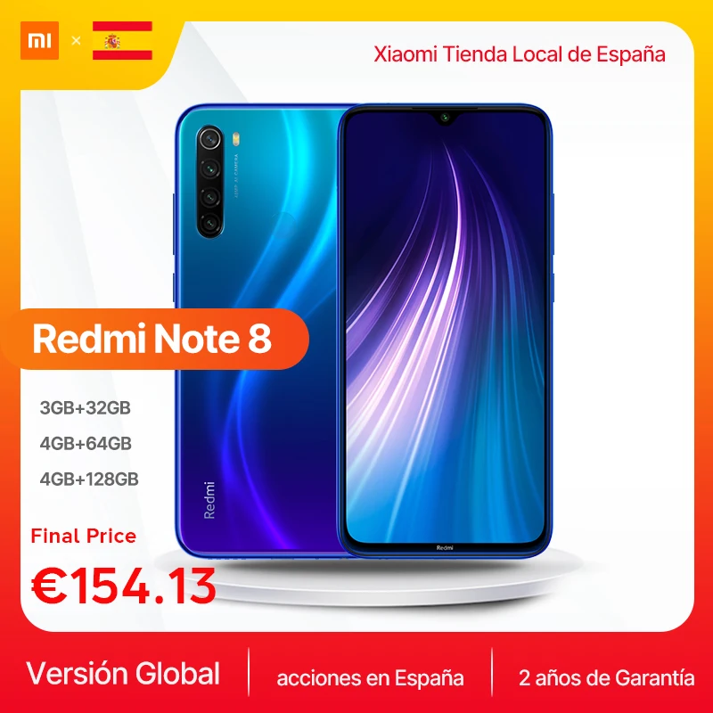 Глобальная версия смартфона Xiaomi Redmi Note 8 3 ГБ 32 4 64 Гб 128 восьмиядерный 48