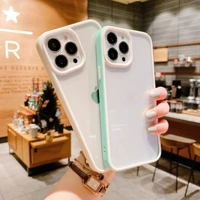 premium clear solid candy color phone case for iphone 13 12 11 pro max x xr xs max 7 8 plus hard acrylic back tpu border cover