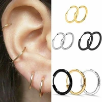 6 pcslot hoop earrings women men trend jewelry gold earings female circle stainless steel set ear rings piercing girls 2022