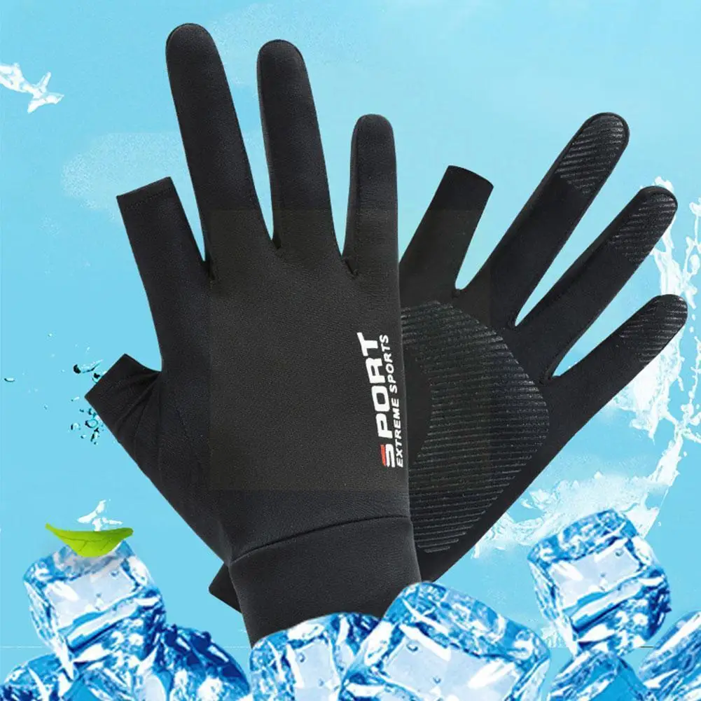 

Ice Silk Full Finger Outdoor Fitness Sports Gloves Gloves Screen Driving Fishing Riding C3d4