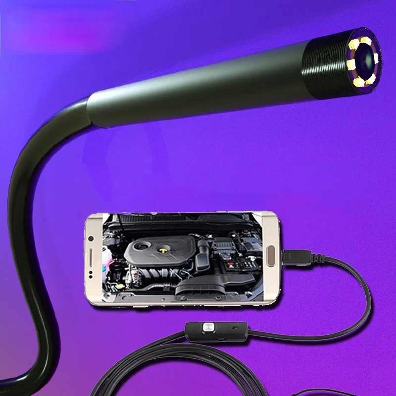 

7mm 5.5mm Endoscope Camera Flexible IP67 Waterproof Micro USB industrial Endoscope Camera for Android Phone PC 6LED Adjustable