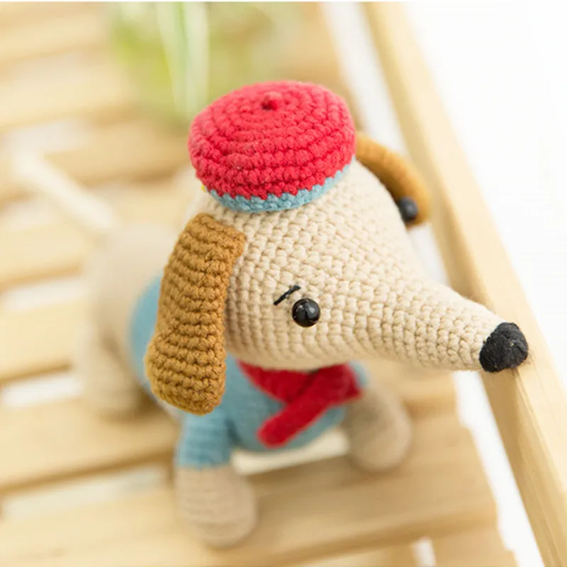 RUBI hand knitted doll with medium wool DIY Crochet Crocheted sausage dog Baby will like it | Дом и сад