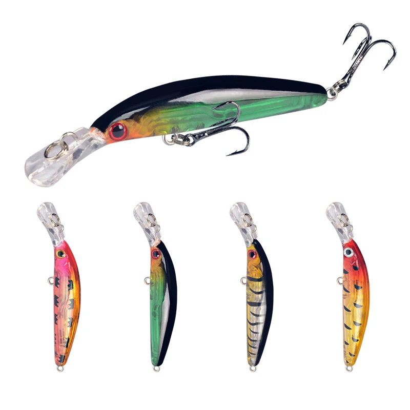 Sinking Minnow Fixed Weight Fishing Lure 75mm 3G Wobbler Armed With 2 Hooks Shore Rock Trout Bait Tackle