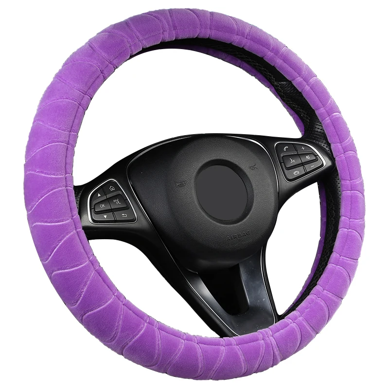 

New Style Car Auto Steering Wheel Cover For 37 - 38 CM Autumn Winter Plush Braiding Grip Fashion Warm Grip Interior Accessories