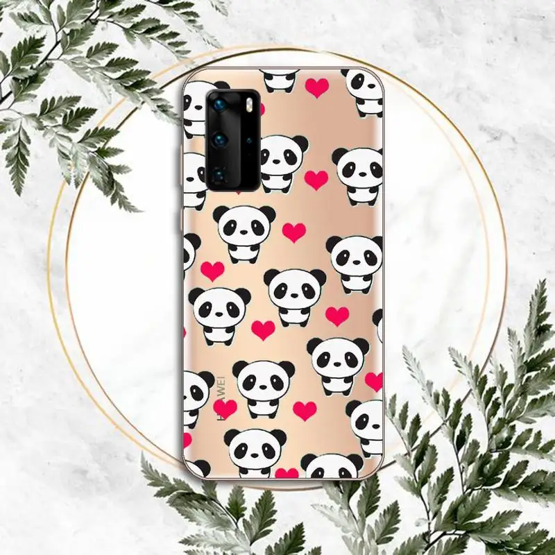 

panda Phone Cases Clear Transparent for huawei honor P 40 30 20 lite Pro 10 i 8 9 x p smart 2019