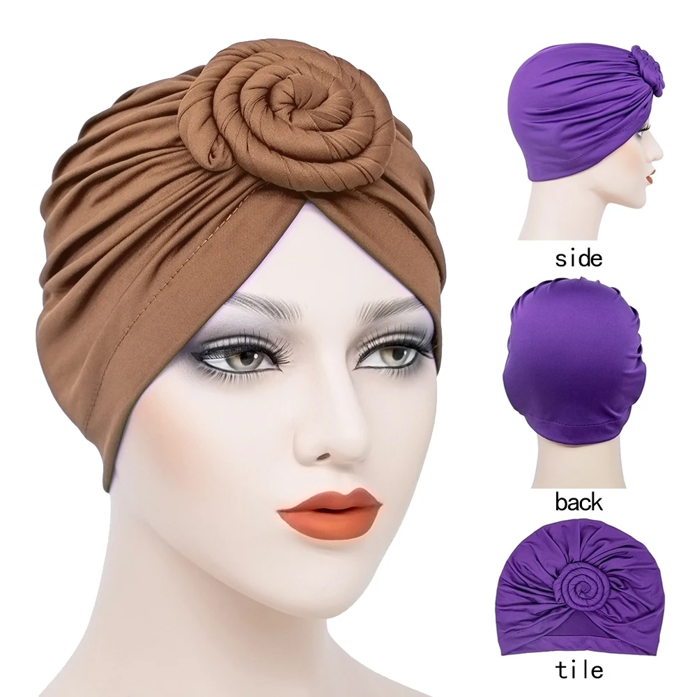 

New Solid color India wrap inner hijab bonnet muslim women head scarf turban hijab underscarf caps ready to wear turbante mujer