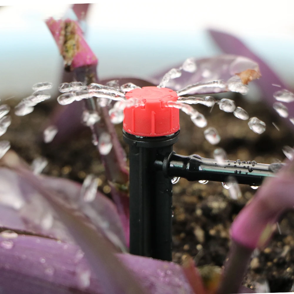 

360 Degree Adjustable 13cm Irrigation Dripper Inserting Ground 4/7mm Hose Garden Watering Vortex Sprinkler With 1/4" Connector
