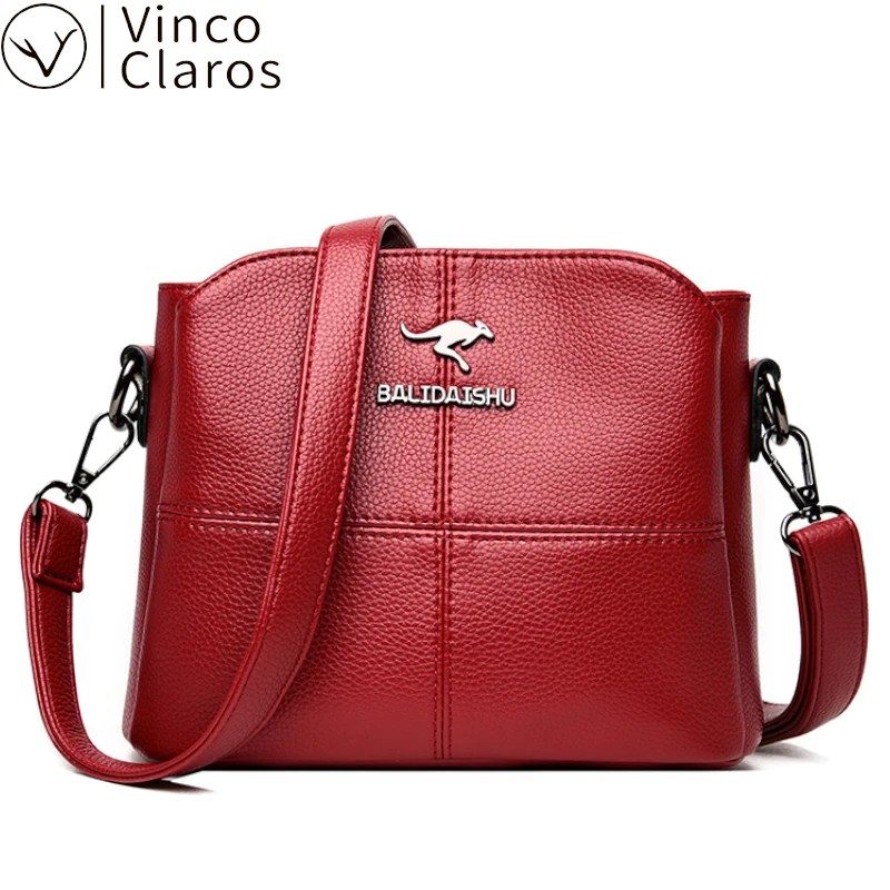 

Женская сумка через плечо, из высококачественной кожи, с несколькими карманами