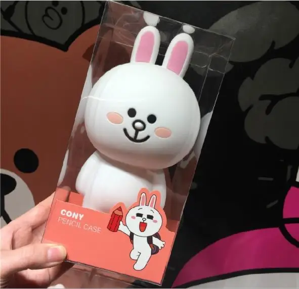 Мультфильм силиконовый пенал контейнер пеналы Kawaii Забавный Бурый Медведь Кролик 3D пеналы школьные принадлежности канцелярские подарки