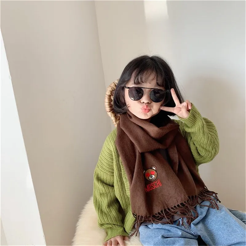 Брендовый медведь 2020 зимние детские кашемировые милые шарфы теплые для