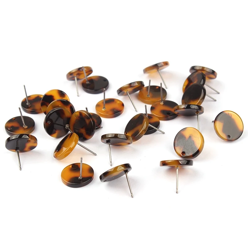 

Круглые серьги-гвоздики из ацетатной смолы, 14 мм, 6 шт./Лот, соединитель для изготовления сережек «сделай сам»