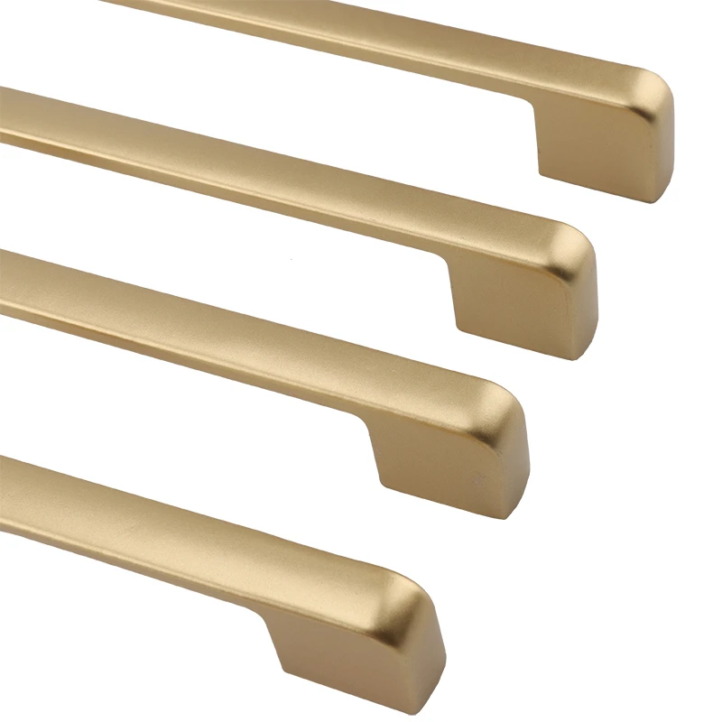 European Style Matte Gold Cabinet Handles Solid Aluminum Alloy Kitchen Cupboard Pulls Drawer Knobs Furniture Handle Hardware images - 6