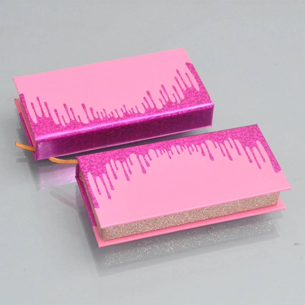 

Wholesale Eyelash Packaging Box Lash Boxes Package Custom Magnetic Quicksand Red Faux Cils Holder Makeup Storage Case Vendors