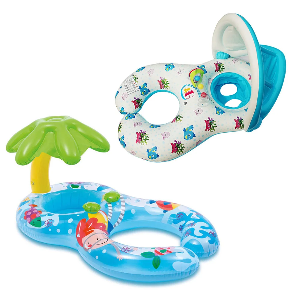 Mother Child Inflatable Ring Swimming Circle Baby Float Double Pool Accessories Wheels Swimtrainer Circles | Мать и ребенок