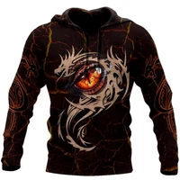fashion mens zipper hoodie longan tattoo 3d full print autumn hoodie unisex harajuku casual street sweatshirt nw005