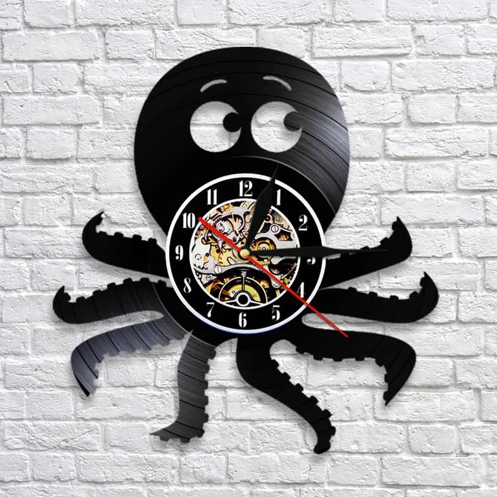 Настенные часы осьминог Морской стиль современные настенные с изображением