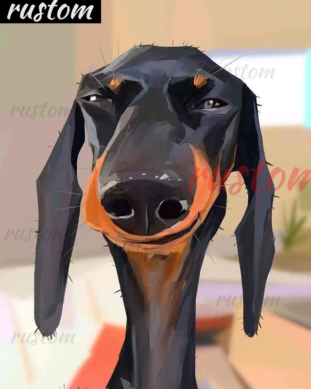 

5D DIY Diamond Painting Cat and Dog Animal Series Square/round Mosaic Cross Stitch Diamond Painting with Rhinestones Rustom