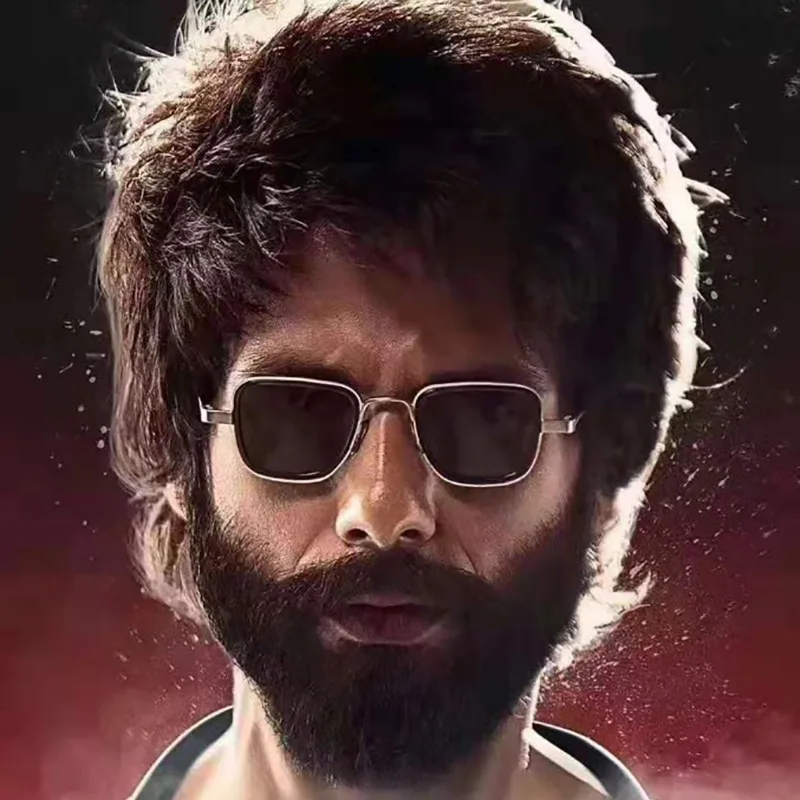 Новинка, роскошные мужские солнцезащитные очки Kabir Singh, ретро фильм, квадратная Золотая оправа, крутые солнцезащитные очки, фирменный дизайн, красные очки для мужчин, UV400