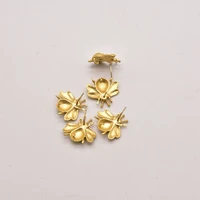 2 pairlot 15mm 18k brass gold plated bee shaped perforated stud ear wholesale lots bulk handmade jewelry accessories ja0411