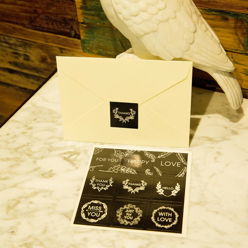 18pcs Vintage Sealing stickers Wedding Blessing Words Sticker Invitations Seals Candy Favors Gift Boxes Labels Adhesive sticker | Дом и сад