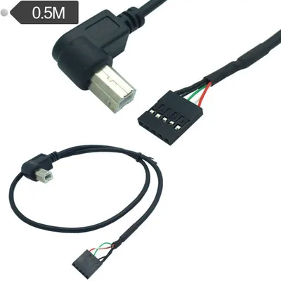 50 см usb 90 Угол B штекер к 1x 5Pin гнездо 2 54 USB заголовок PCB материнский кабель |