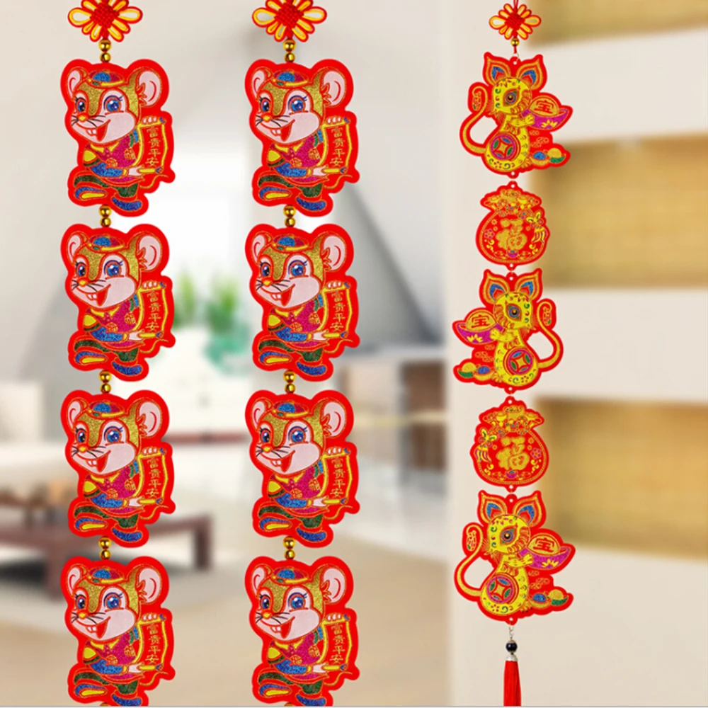 2 шт. 2020 подвесной зодиак китайский новый год искусственное украшение для
