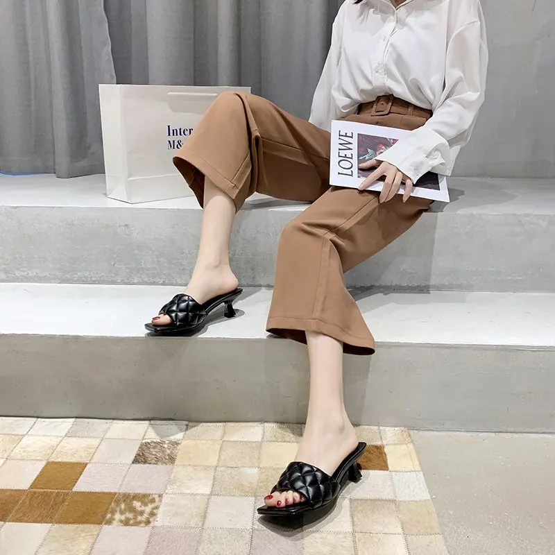 Сандалии женские на высоком каблуке шпильке износостойкие Босоножки с открытым