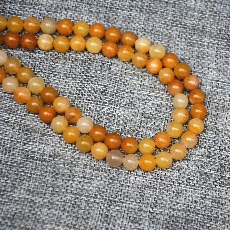 

Natural Stone Yellow Aventurine Chalcedony Beads 15" Strand 4 6 8 10mm Pick Size For Jewelry Necklace Bracelet Making Wholesale