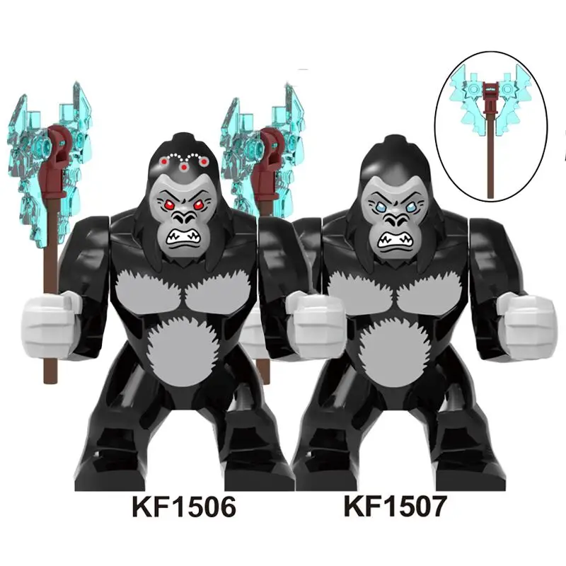 

Big Model Building Blocks Gorilla Red Lotus Action Figures Educational Toys For Children Gifts KF1506 KF1507 Creatures Skeleton