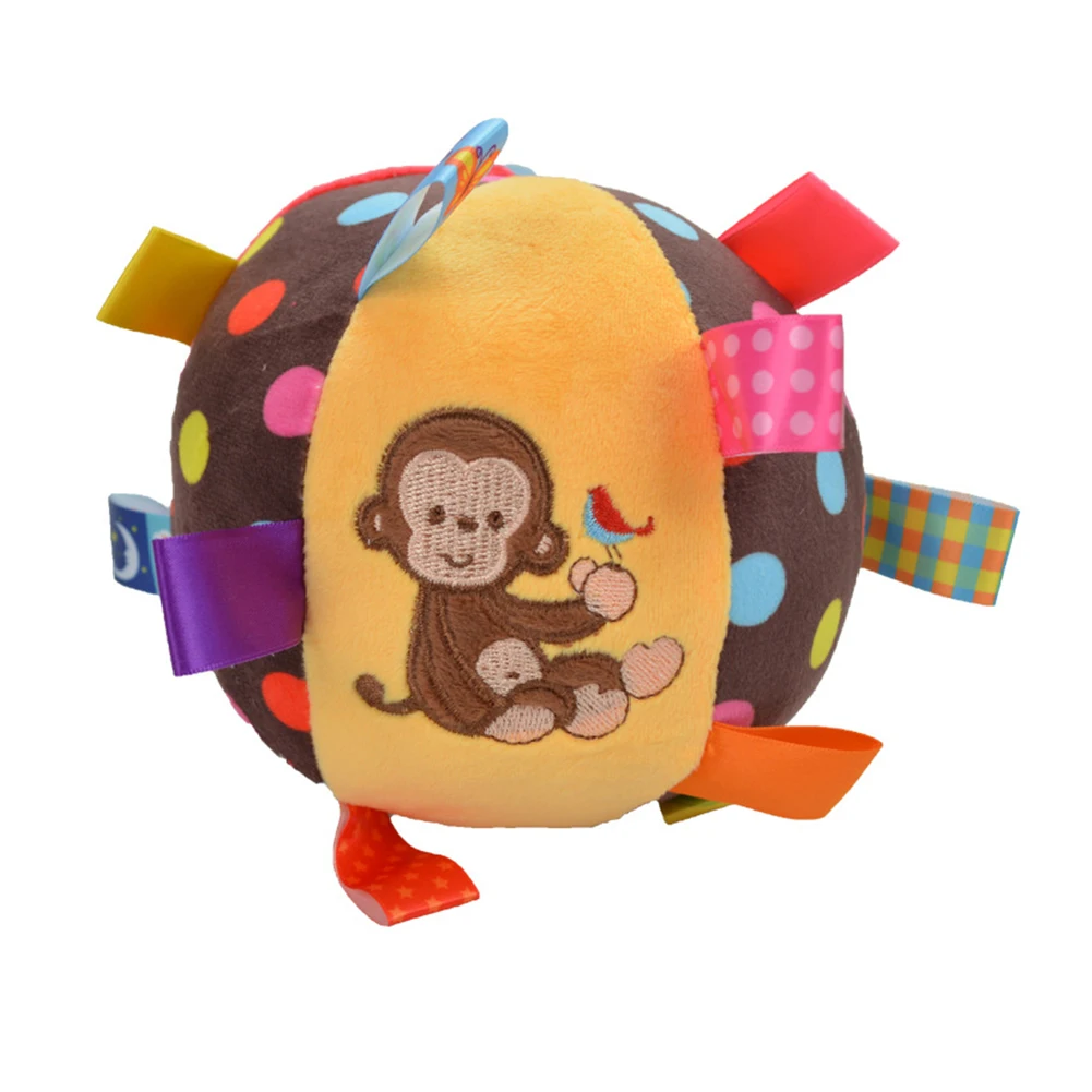 Детская погремушка с героями мультфильмов игрушки для малышей плюшевые шариками